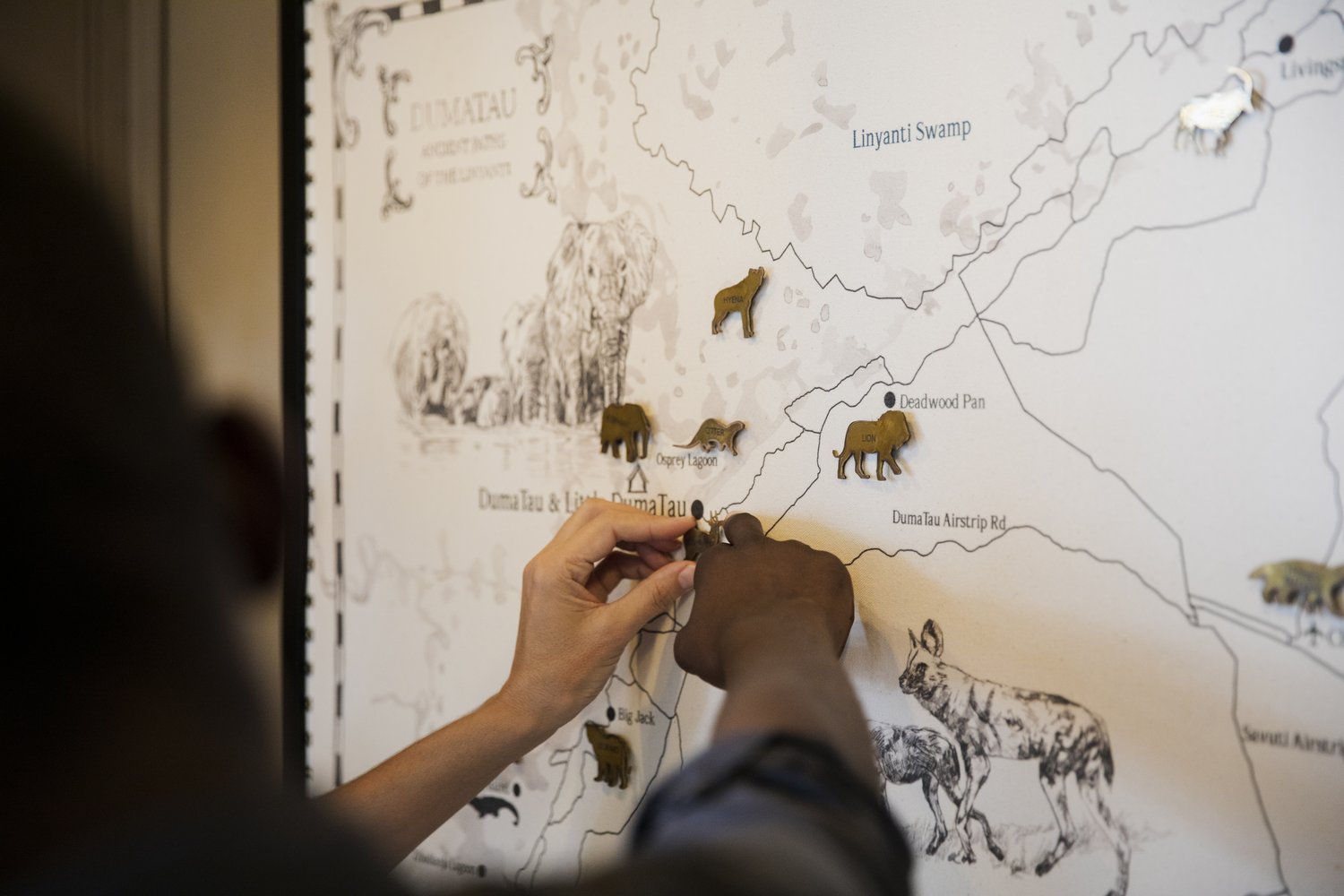 Wallpaper in hotel lounge