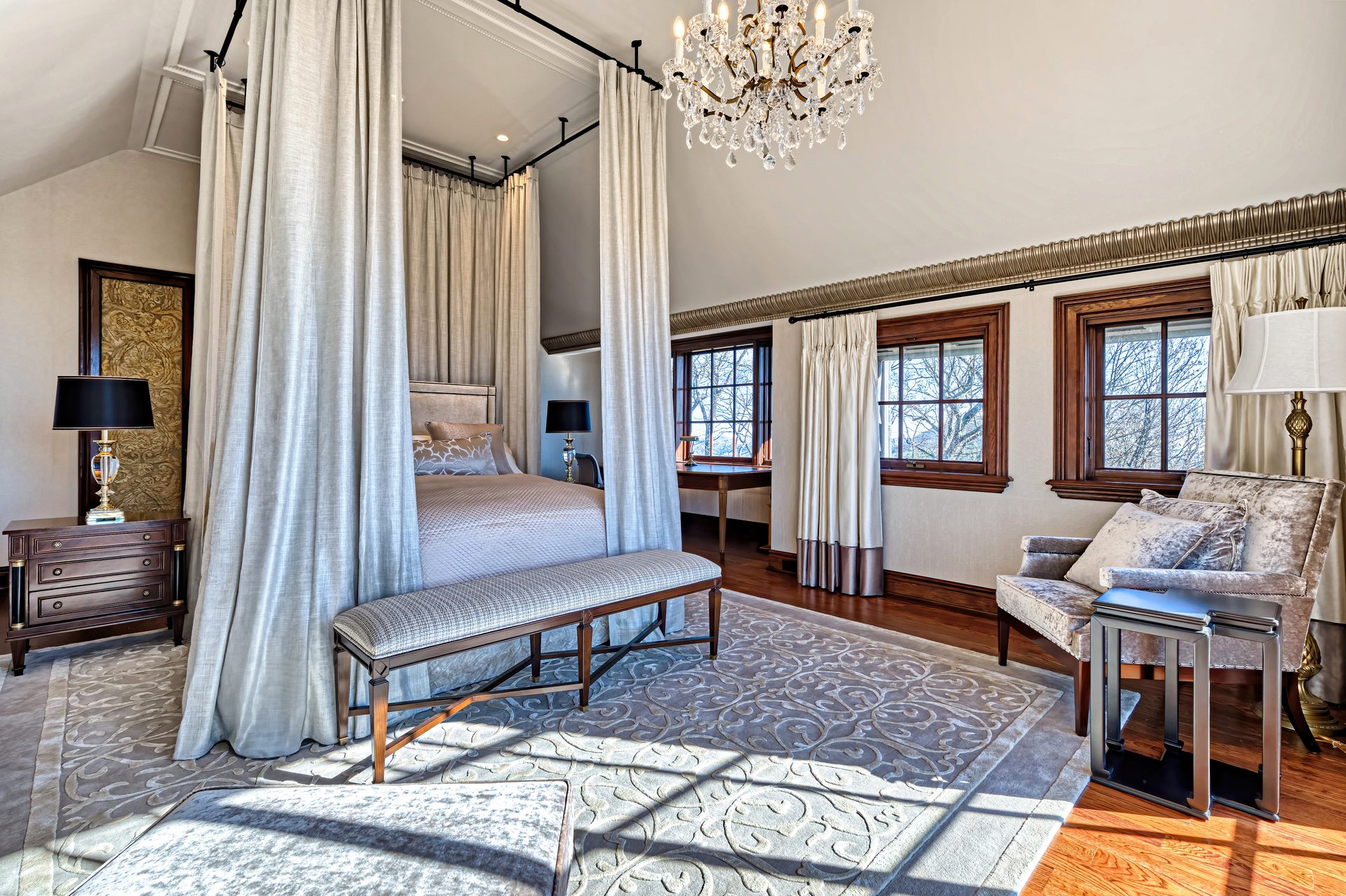 Wide view of master suite installations